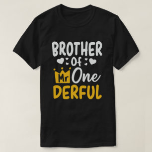 Broer van de heer Onederful 1st Birthday Party Mat T-shirt