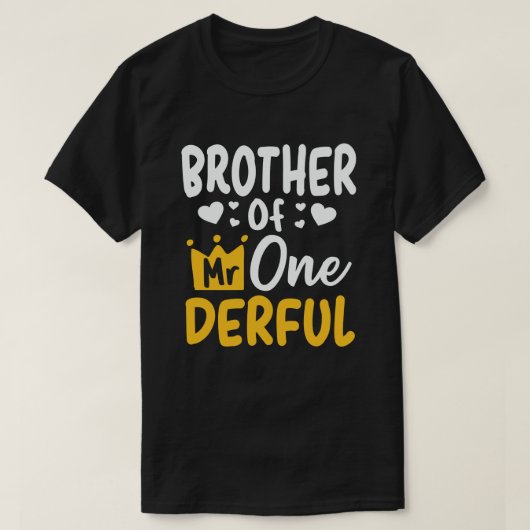 Broer van de heer Onederful 1st Birthday Party Mat T-shirt (Design voorkant)