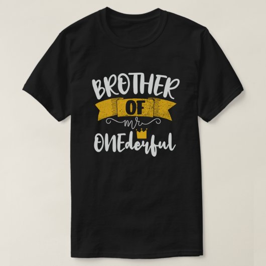 Broer van de heer Onederful 1st Birthday Party Mat T-shirt (Design voorkant)