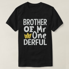 Broer van de heer Onederful 1st Birthday Party Mat T-shirt