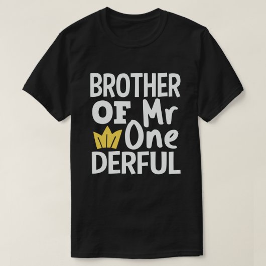 Broer van de heer Onederful 1st Birthday Party Mat T-shirt (Design voorkant)