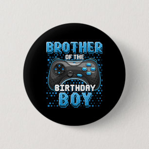 Broer van de jarige jongen bijpassende videogame B Ronde Button 5,7 Cm