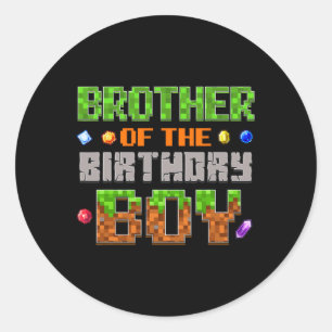 Broer van de Jarige Jongen Feest Videospelletje Pi Ronde Sticker