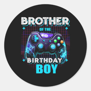 Broer van de jarige jongen Matching familievideo Ronde Sticker