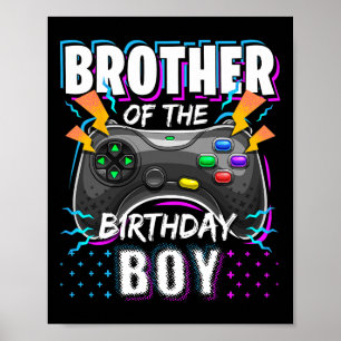Broer van de jarige jongen Matching videospel Bi Poster
