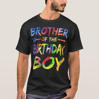 Broer Van De Jarige Met Tie-Dye Kleurrijke Verjaar T-shirt