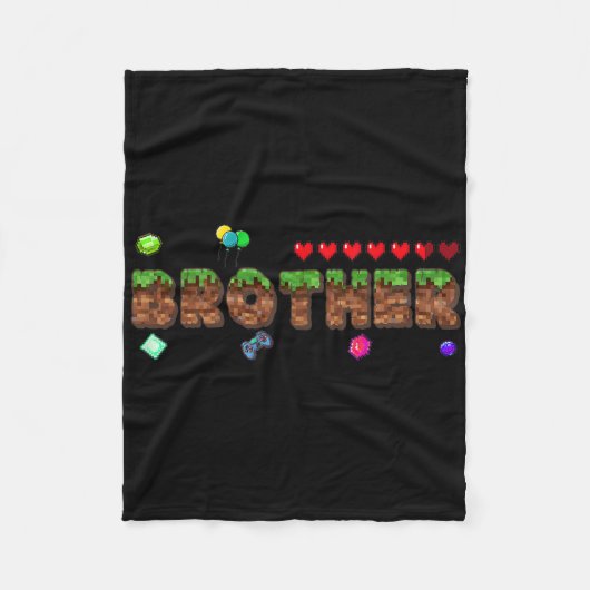 Broer van de jarige pixel game matching Fa Fleece Deken (Voorkant)