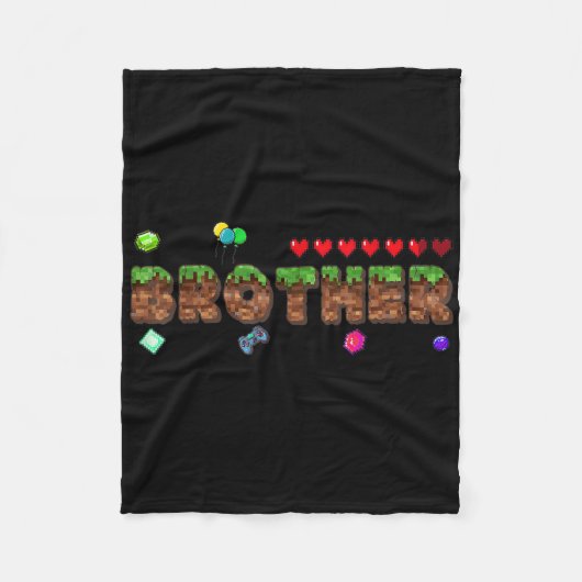 Broer van de jarige Pixel Game Matching Fa Fleece Deken (Voorkant)