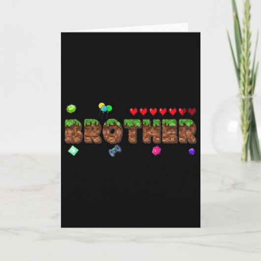 Broer van de Jarige Pixel Game Matching Fa Kaart (Voorkant)