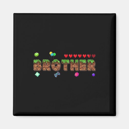 Broer van de Jarige Pixel Game Matching Fa Magneet (Voorkant)