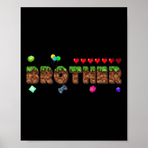 Broer van de jarige pixel-game matching Fa Poster