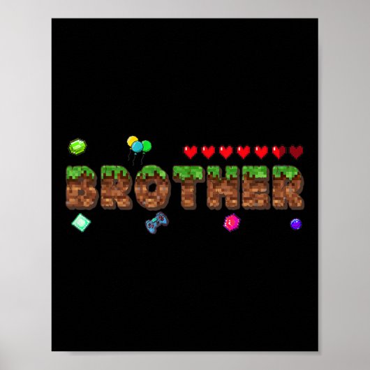 Broer van de jarige pixel-game matching Fa Poster (Voorkant)