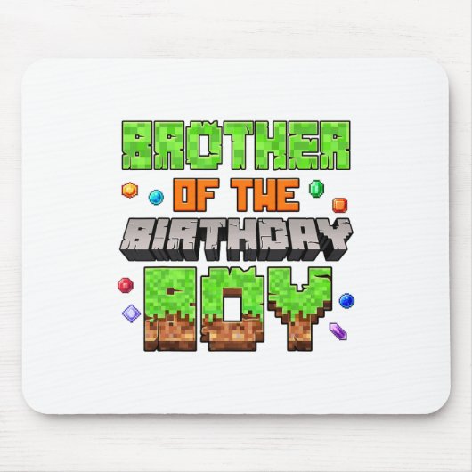 Broer van de jarige Pixel Gaming Videospel Muismat (Voorkant)