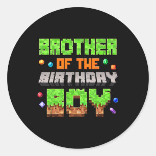 Broer Van De Jarige Pixel Gaming Videospel Ronde Sticker