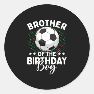 Broer van de jarige voetballer verjaardag ronde sticker