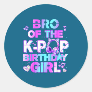 Broer van de k-pop verjaardagsmeisjes Koreaanse mu Ronde Sticker