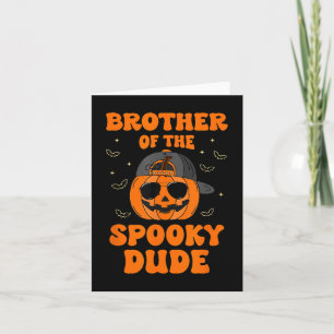 Broer van de Spooky Dude Halloween pompoen geboort Kaart