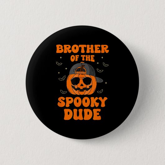 Broer van de Spooky Dude Halloween pompoen geboort Ronde Button 5,7 Cm (Voorkant)
