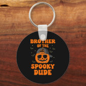 Broer van de Spooky Dude Halloween pompoen geboort Sleutelhanger (Voorkant)