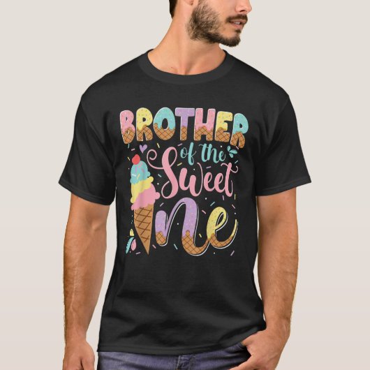Broer van de Sweet One Ice Cream 1st Birthday Pa T-shirt (Voorkant)