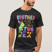 Broer van de twee Rex-verjaardagsdinosaurusfamilie T-shirt (Voorkant)