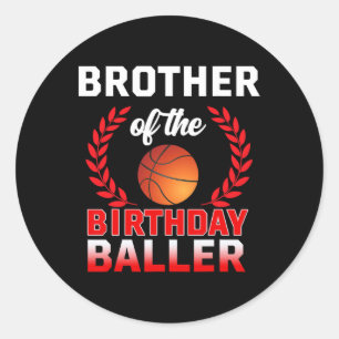 Broer van de verjaardag Byller Bysketbyll Theme Bd Ronde Sticker