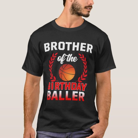 Broer van de verjaardag Byller Bysketbyll Theme Bd T-shirt (Voorkant)