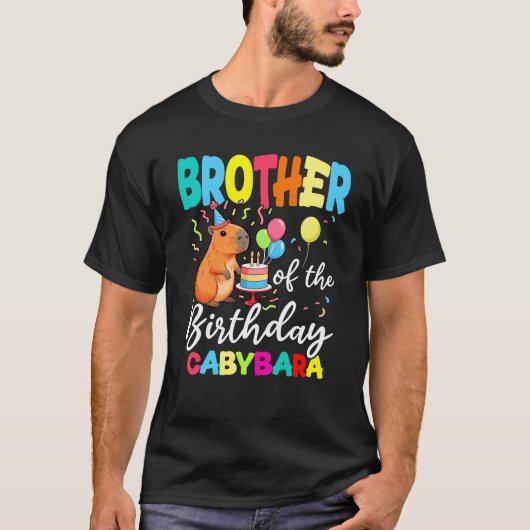 Broer van de verjaardag Capybara Girl Bday Party F T-shirt (Voorkant)