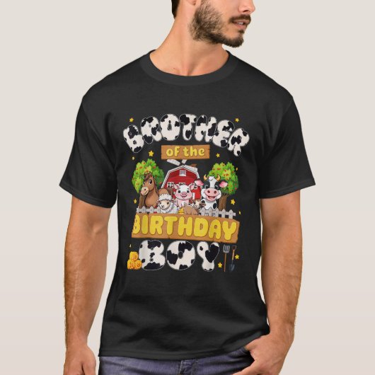 Broer van de verjaardag jongen Boerderij familie m T-shirt (Voorkant)