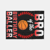 Broer van de Verjaardag Jongen Bysketbyll Bday Cel Fleece Deken (Voorkant (Horizontaal))