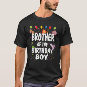 Broer van de verjaardag jongen dino thema jongens t-shirt