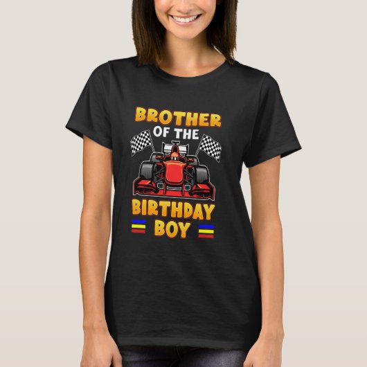 Broer van de verjaardag jongen race auto kleine br t-shirt (Voorkant)