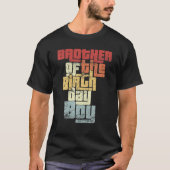 Broer van de verjaardag jongen retro cool matching t-shirt (Voorkant)