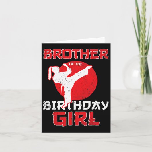 Broer van de verjaardag Karate Taekwondo meisje Ma Kaart (Voorkant)