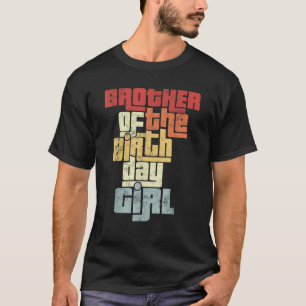 Broer van de verjaardag Meisje vintage bijpassende T-shirt