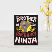 Broer van de verjaardag Ninja Karate Kinder Bday P Kaart (Gele Bloem)