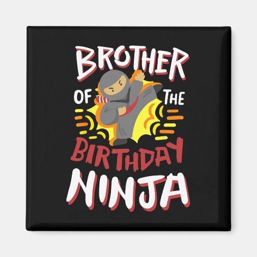Broer van de verjaardag Ninja Karate Kinder Bday P Magneet (Voorkant)