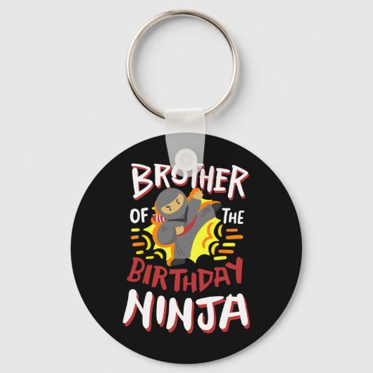 Broer van de verjaardag Ninja Karate Kinder Bday P Sleutelhanger (Voorkant)
