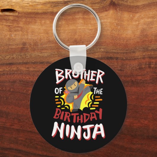 Broer van de verjaardag Ninja Karate Kinder Bday P Sleutelhanger (Voorkant)