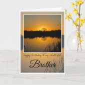 Broer van de verjaardag, Tree Silhouette Behind Su Kaart (Gele Bloem)
