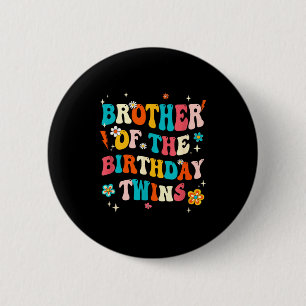 Broer Van De Verjaardag Tweeling Jongens Meisjes F Ronde Button 5,7 Cm