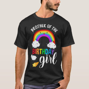 Broer van de Verjaardags Meisje Rainbow B Day Matc T-shirt