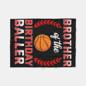 Broer van de verjaardagsjongen Bysketbyll Bday Cel Fleece Deken (Voorkant (Horizontaal))