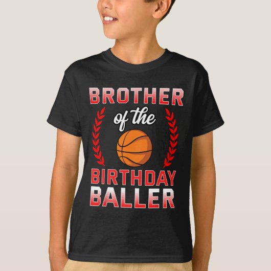 Broer van de verjaardagsjongen Bysketbyll Bday Cel T-shirt (Voorkant)