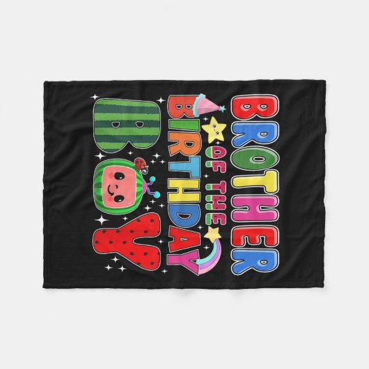Broer van de verjaardagsjongen Melon Family Matchi Fleece Deken (Voorkant (Horizontaal))