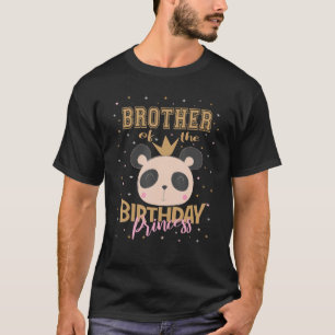 Broer van de Verjaardagsprinses Meisje Panda Beer T-shirt