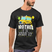 Broer van de verjaardagsschoolbus Kinder Geboorte T-shirt (Voorkant)