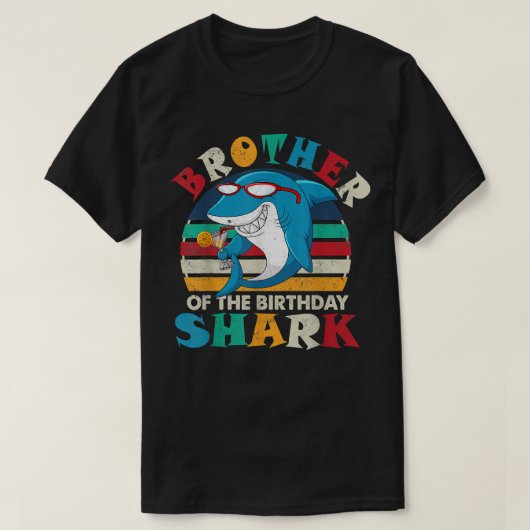 Broer van de vogelhaai Funny Retro Brother T-shirt (Design voorkant)