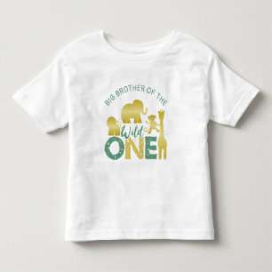 Broer van de Wild One Safari 1e verjaardag goud Kinder Shirts