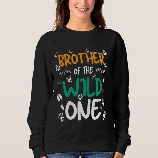 Broer van de Wild One Zoo Safari Animal Birthday Trui (Voorkant)
